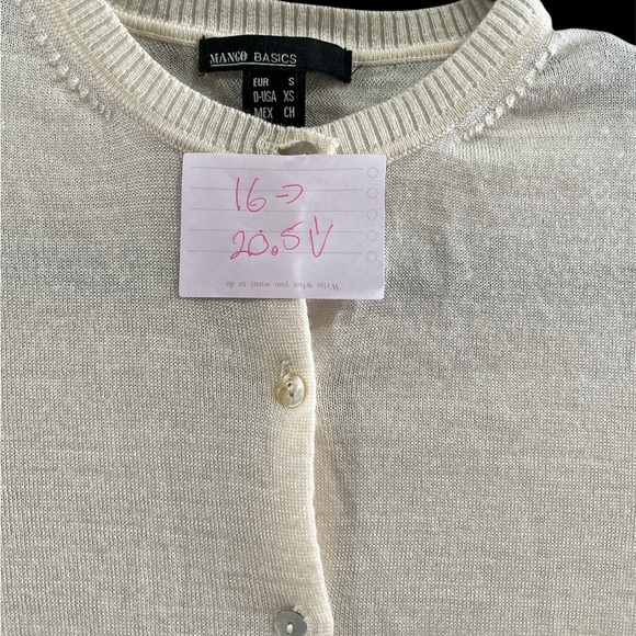 Mango Off-White Button-Up Sweater - Size Small - Picture 2 of 6